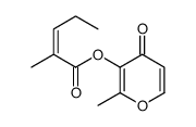 2-methyl-4-oxo-4H-pyran-3-yl 2-methyl-pent-2-en-1-oate Structure