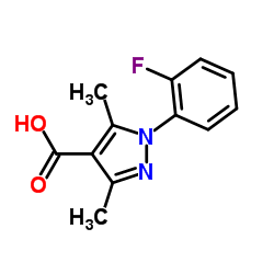 1-(2-Fluorophenyl)-3,5-dimethyl-1H-pyrazole-4-carboxylic acid结构式