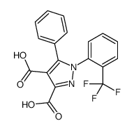 5-phenyl-1-[2-(trifluoromethyl)phenyl]pyrazole-3,4-dicarboxylic acid结构式