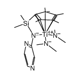 [Ti(η5-dimethyl(tetramethylcyclopentadienyl)silane-η1-N-2-pyrazine)(NMe2)2]结构式