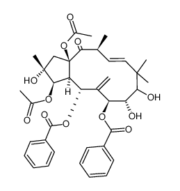 3,15-diacetoxy-5,7-dibenzoyloxy-2,8,9-trihydroxyjatropha-6(17),11-dien-14-one Structure