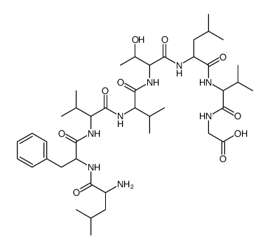 2-[[(2S)-2-[[(2S)-2-[[(2S,3R)-2-[[(2S)-2-[[(2S)-2-[[(2S)-2-[[(2S)-2-amino-4-methylpentanoyl]amino]-3-phenylpropanoyl]amino]-3-methylbutanoyl]amino]-3-methylbutanoyl]amino]-3-hydroxybutanoyl]amino]-4-methylpentanoyl]amino]-3-methylbutanoyl]amino]acetic aci结构式