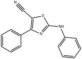 2-苯氨基-5-氰基-4-苯噻唑结构式