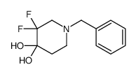 1-benzyl-3,3-difluoropiperidine-4,4-diol Structure