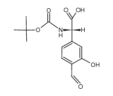 (S)-2-((tert-butoxycarbonyl)amino)-2-(4-formyl-3-hydroxyphenyl)acetic acid Structure