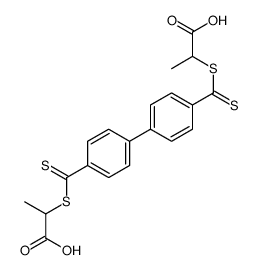 2-[4-[4-(1-carboxyethylsulfanylcarbothioyl)phenyl]benzenecarbothioyl]sulfanylpropanoic acid Structure