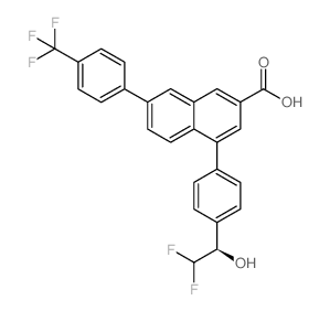 4-[4-[(1R)-2,2-difluoro-1-hydroxyethyl]phenyl]-7-[4-(trifluoromethyl)phenyl]naphthalene-2-carboxylic acid结构式