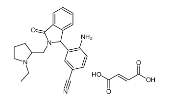 4-amino-3-[2-[(1-ethylpyrrolidin-2-yl)methyl]-3-oxo-1H-isoindol-1-yl]benzonitrile,(E)-but-2-enedioic acid结构式