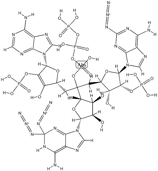 5'-O-triphosphoryl-2-azidoadenylyl-(2'-5')-2-azidoadenylyl-(2'-5')-2-azidoadenosine结构式