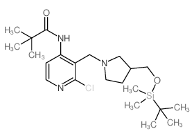 N-(3-((3-((tert-Butyldimethylsilyloxy)methyl)pyrrolidin-1-yl)methyl)-2-chloropyridin-4-yl)pivalamide structure