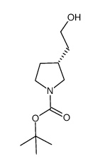 (R)-3-(2-羟乙基)吡咯烷-1-羧酸叔丁酯结构式
