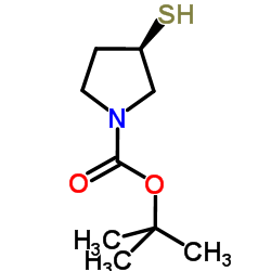 (R)-3-巯基-吡咯烷-1-羧酸叔丁酯结构式