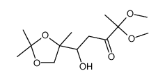 3-Pentanone, 1-hydroxy-4,4-dimethoxy-1-(2,2,4-trimethyl-1,3-dioxolan-4-yl)-, (R*,S*)- Structure