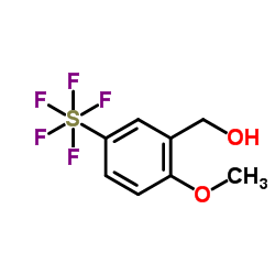 [2-Methoxy-5-(pentafluoro-λ6-sulfanyl)phenyl]methanol结构式