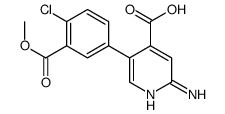 2-amino-5-(4-chloro-3-methoxycarbonylphenyl)pyridine-4-carboxylic acid结构式