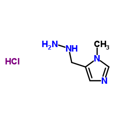 1H-Imidazole, 5-(hydrazinylmethyl)-1-methyl-, hydrochloride (1:1) structure