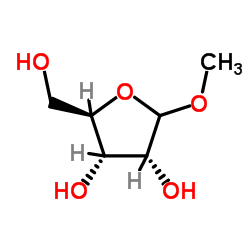 甲基-D-呋喃核糖苷(α and β mixture)结构式
