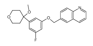6-[(3-fluoro-5-[4-methoxy-3,4,5,6-tetrahydro-2H-pyran -4-yl]phenoxy)methyl]quinoline结构式