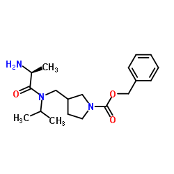 Benzyl 3-{[L-alanyl(isopropyl)amino]methyl}-1-pyrrolidinecarboxylate结构式