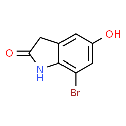 7-Bromo-5-hydroxy-1,3-dihydro-2H-indol-2-one结构式