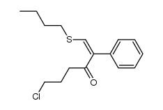 1-(butylthio)-6-chloro-2-phenylhex-1-en-3-one Structure