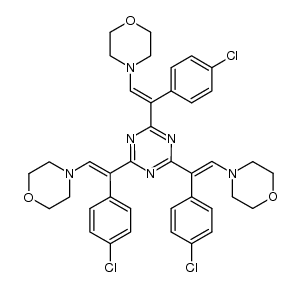 2,4,6-tris((E)-1-(4-chlorophenyl)-2-morpholinovinyl)-1,3,5-triazine结构式