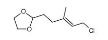 6-(ethylenedioxy)-1-chloro-3-methyl-2(E)-hexene结构式