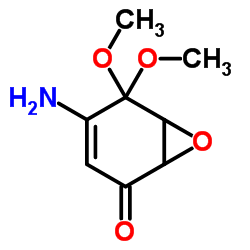 4-Amino-5,5-dimethoxy-7-oxabicyclo[4.1.0]hept-3-en-2-one结构式