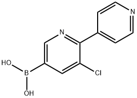 5-Chloro-6-(pyridin-4-yl)pyridine-3-boronic acid结构式