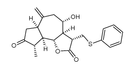 (3S,3aR,4S,6aR,9S,9aR,9bR)-4-hydroxy-9-methyl-6-methylene-3-((phenylthio)methyl)octahydroazuleno[4,5-b]furan-2,8(3H,9bH)-dione Structure