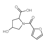 1-(2-Furylcarbonyl)-4-hydroxy-2-pyrrolidinecarboxylic acid structure