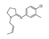 1-[(E)-but-2-enyl]-N-(4-chloro-3-methylphenyl)pyrrolidin-2-imine结构式