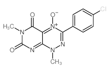 Pyrimido(5,4-e)-1,2,4-triazine-5,7(1H,6H)-dione, 3-(4-chlorophenyl)-1,6-dimethyl-, 4-oxide structure