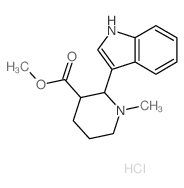 3-Piperidinecarboxylicacid, 2-(1H-indol-3-yl)-1-methyl-, methyl ester, hydrochloride (1:1) Structure