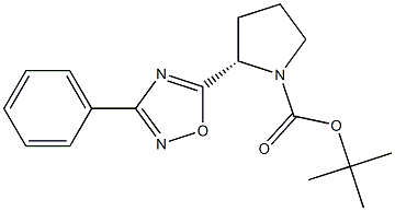 tert-butyl (S)-2-(3-phenyl-1,2,4-oxadiazol-5-yl)pyrrolidine-1-carboxylate结构式