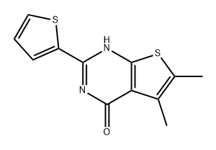 5,6-Dimethyl-2-(thiophen-2-yl)thieno[2,3-d]pyrimidin-4(3H)-one结构式