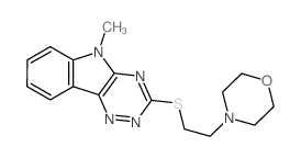 5-Methyl-3-((2-(4-morpholinyl)ethyl)thio)-5H-[1,2,4]triazino[5,6-b]indole结构式