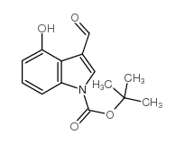 3-甲酰基-4-羟基吲哚-1-羧酸叔丁酯结构式