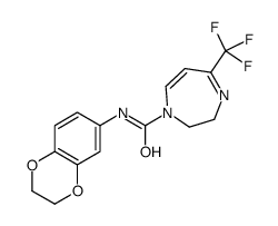 N-(2,3-dihydro-1,4-benzodioxin-6-yl)-5-(trifluoromethyl)-2,3-dihydro-1,4-diazepine-1-carboxamide结构式