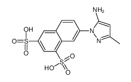 7-(5-amino-3-methylpyrazol-1-yl)naphthalene-1,3-disulfonic acid Structure