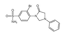 3-bromo-4-(5-oxo-3-phenylimidazolidin-1-yl)benzenesulfonamide结构式