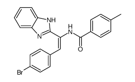 N-[(E)-1-(1H-benzimidazol-2-yl)-2-(4-bromophenyl)ethenyl]-4-methylbenzamide结构式