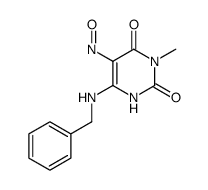 6-benzylamino-1-methyl-5-nitrosopyrimidine-2,4(1H,3H)-dione结构式