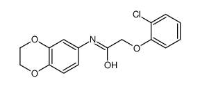 2-(2-chlorophenoxy)-N-(2,3-dihydro-1,4-benzodioxin-6-yl)acetamide结构式