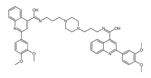 2-(3,4-dimethoxyphenyl)-N-[3-[4-[3-[[2-(3,4-dimethoxyphenyl)quinoline-4-carbonyl]amino]propyl]piperazin-1-yl]propyl]quinoline-4-carboxamide结构式