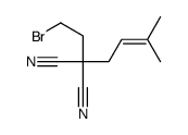 2-(2-bromoethyl)-2-(3-methylbut-2-enyl)propanedinitrile结构式