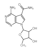 7H-Pyrrolo[2,3-d]pyrimidine-5-carboxamide,4-amino-7-(5-deoxy-b-D-ribofuranosyl)- Structure