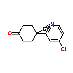 1-(3-Chlorophenyl)-4-oxocyclohexanecarbonitrile Structure