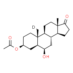 Androstan-17-one-19-d, 3-(acetyloxy)-6-hydroxy-, (3.beta.,5.alpha.,6.beta.)-结构式