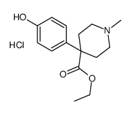 ethyl 4-(4-hydroxyphenyl)-1-methylpiperidin-1-ium-4-carboxylate,chloride结构式